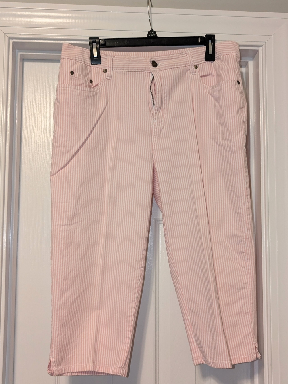 Kim Rogers Light Pink Striped Chinos